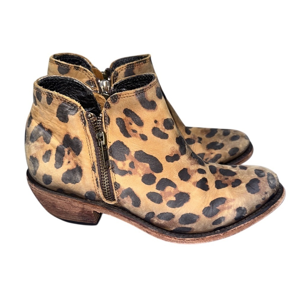 LIBERTY Black Leopard Print Boots size 6 leather - Picture 3 of 8